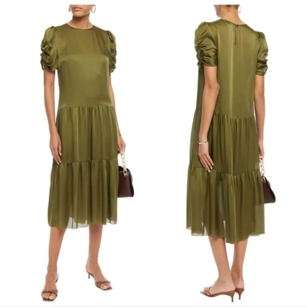 $378 CAMI NYC Winona 100% Silk Dress in Moss XS - Picture 1 of 11